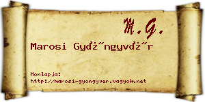Marosi Gyöngyvér névjegykártya